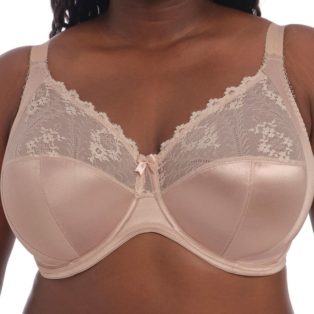 Goddess Lace Top Full Coverage Underwire Bra in Nude